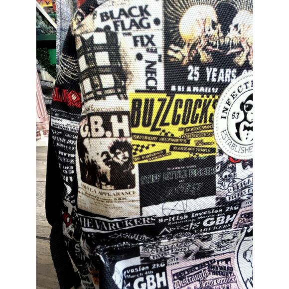 PUNK Rock Hardcore Black Backpack Bag GBH Music Black Flag - Picture 7 of 12